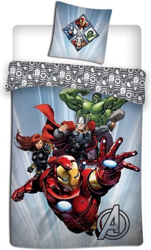 Marvel Avengers dekbedovertrek De Hulk - Multicolor - 140 x 200 cm - 100% Polyester