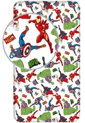 Marvel Avengers hoeslaken Hulk - Blauw - 90 x 200 cm - 100% katoen