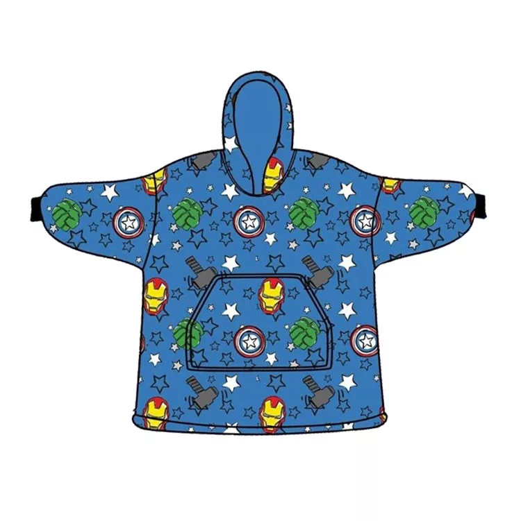 Marvel Avengers fleece deken Stars - Blauw - 7 - 14 jaar - 100% Polyester