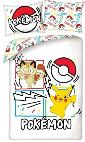 Pokemon dekbedovertrek 140 x 200 cm - Wit - 140 x 200 cm - 100% Polyester