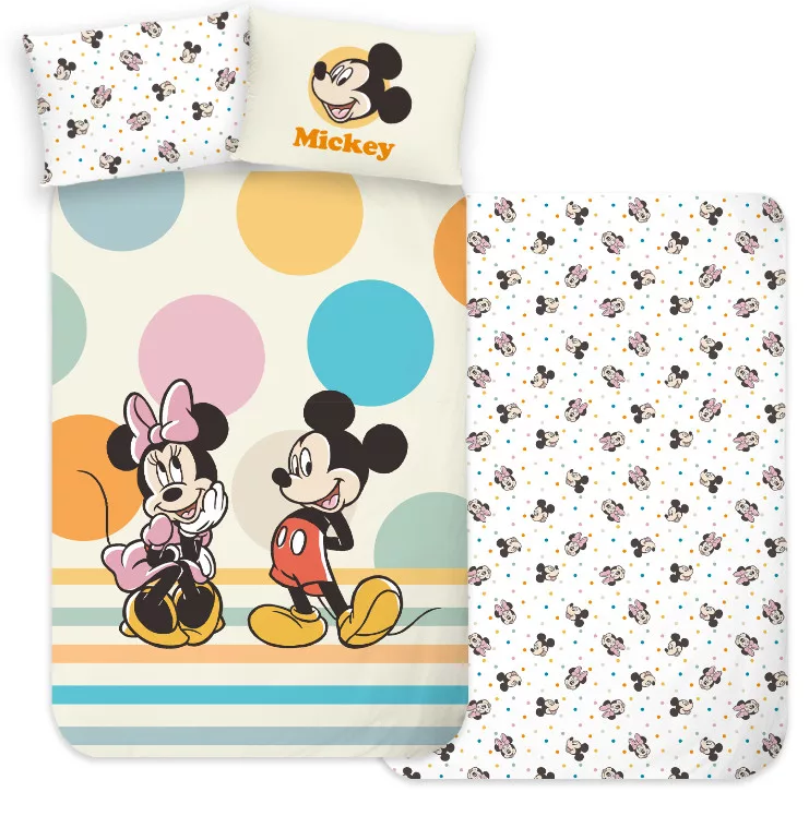 Mickey Mouse  dotts Dekbedovertrek 100 x 135 cm - Katoen - 40 x 60 cm
