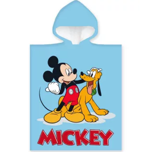 Disney Mickey Mouse poncho 50 x 100 cm blauw - Blauw - 50 x 100 cm - 100% katoen