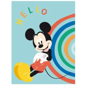 Disney Mickey Mouse plaid Hello 100 x 140 cm - Blauw - 100 x 140 cm - 100% Polyester