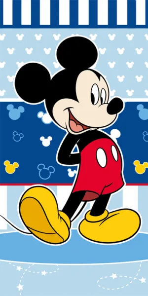 Disney Mickey Mouse strandlaken 70 x 140 cm Blauw - Blauw - 70 x 140 cm - 100% katoen