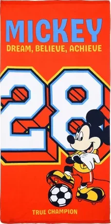 Disney Mickey Mouse strandlaken Oranje 70 x 140 cm - Wit/Oranje - 70 x 140 cm - 100% Polyester