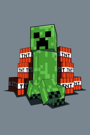 Minecraft plaid TNT - Blauw - 100 x 150 cm - 100% Polyester