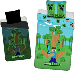 Minecraft dekbedovertrek Glow in the dark - Multicolor - 140 x 200 cm - 100% katoen