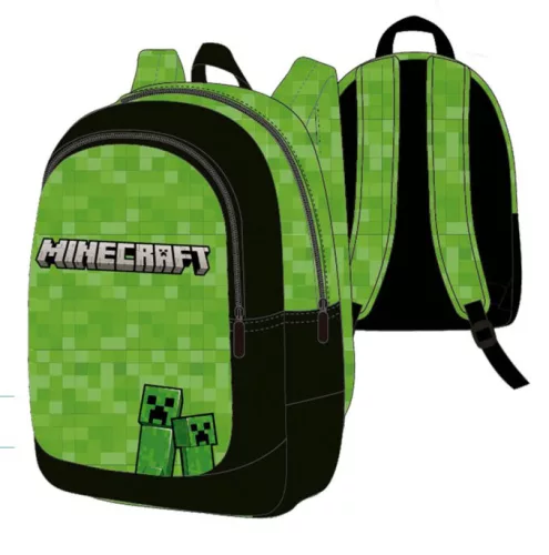 Minecraft tas zwart/groen 40x30x15 cm - Zwart - 40 x 30 cm - 100% Polyester