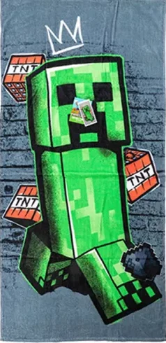 Minecraft strandlaken Creeper TNT 70 x 140 cm - 70 x 140 cm - 100% katoen