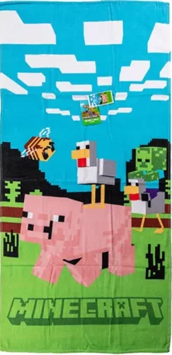 Minecraft strandlaken Piggy 70 x 140 cm - 70 x 140 cm - 100% katoen