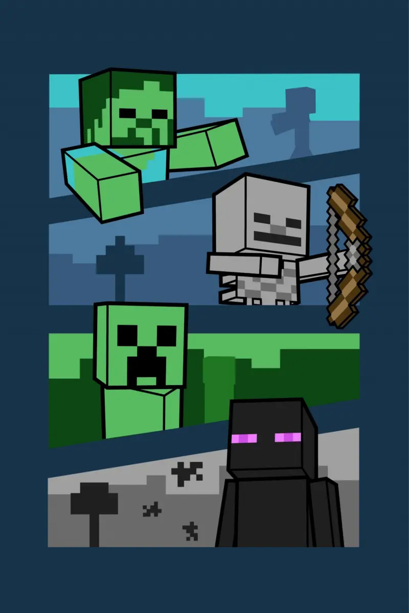 Minecraft fleece deken - Blauw - 100% Polyester