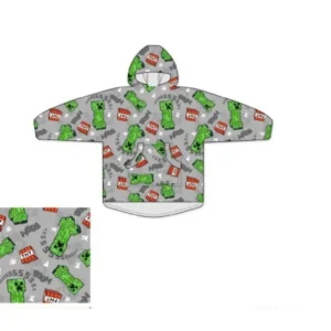 Minecraft poncho grijs maat XS - Multicolor - x S-L cm - 100% Polyester