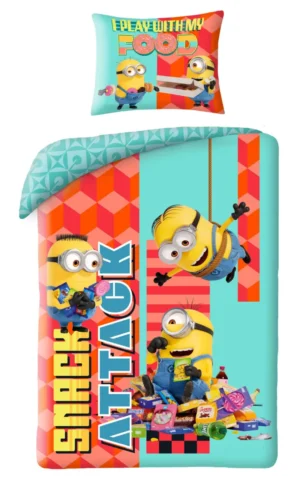 Minions dekbedovertrek Snack Attack - Multicolor - 140 x 200 cm - 100% katoen