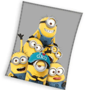 Minions plaid - Grijs - 150 x 200 cm - Wol