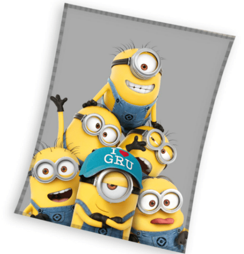 Minions plaid - Grijs - 150 x 200 cm - Wol