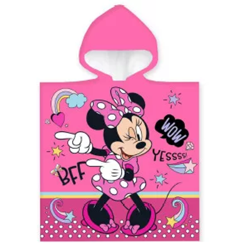 Disney Minnie Mouse poncho 50 x 100 cm roze - Roze - 50 x 100 cm - 100% katoen