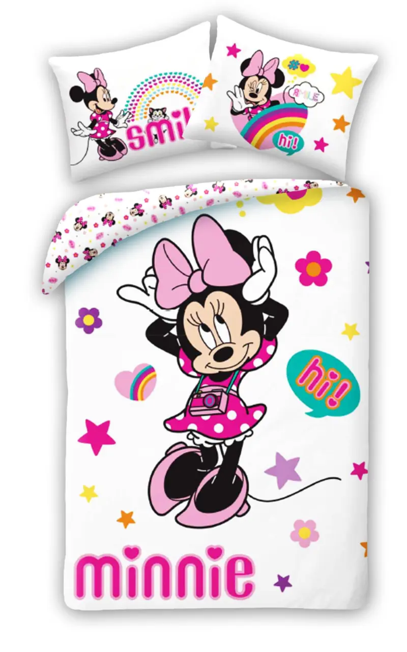 Disney Minnie Mouse dekbedovertrek Hi - Roze - 140 x 200 cm - 100% katoen