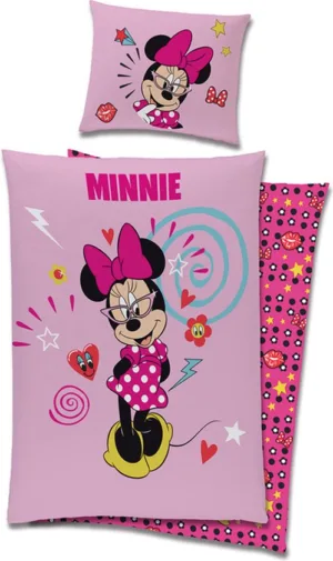 Disney Minnie Mouse dekbedovertrek - Roze - 140 x 200 cm - 100% katoen - kussensloop 60 x 63 cm, 60 x 70 cm, 65 x 65 cm, 70 x 90 cm