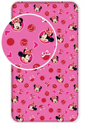 Disney Minnie Mouse hoeslaken roze - Roze - 90 x 200 cm - 100% katoen