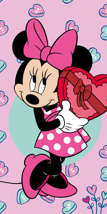 Disney Minnie Mouse strandlaken Hearts 70 x 140 cm - Rood - 70 x 140 cm - 100% Polyester