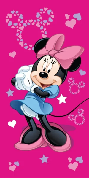 Disney Minnie Mouse strandlaken roze 70 x 140 cm - Roze - 70 x 140 cm - 100% katoen