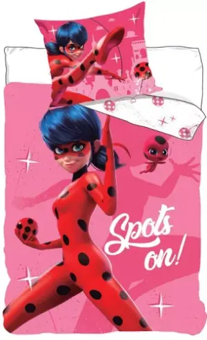Miraculous dekbedovertrek 140 x 200 cm - Roze - 140 x 200 cm - 100% katoen