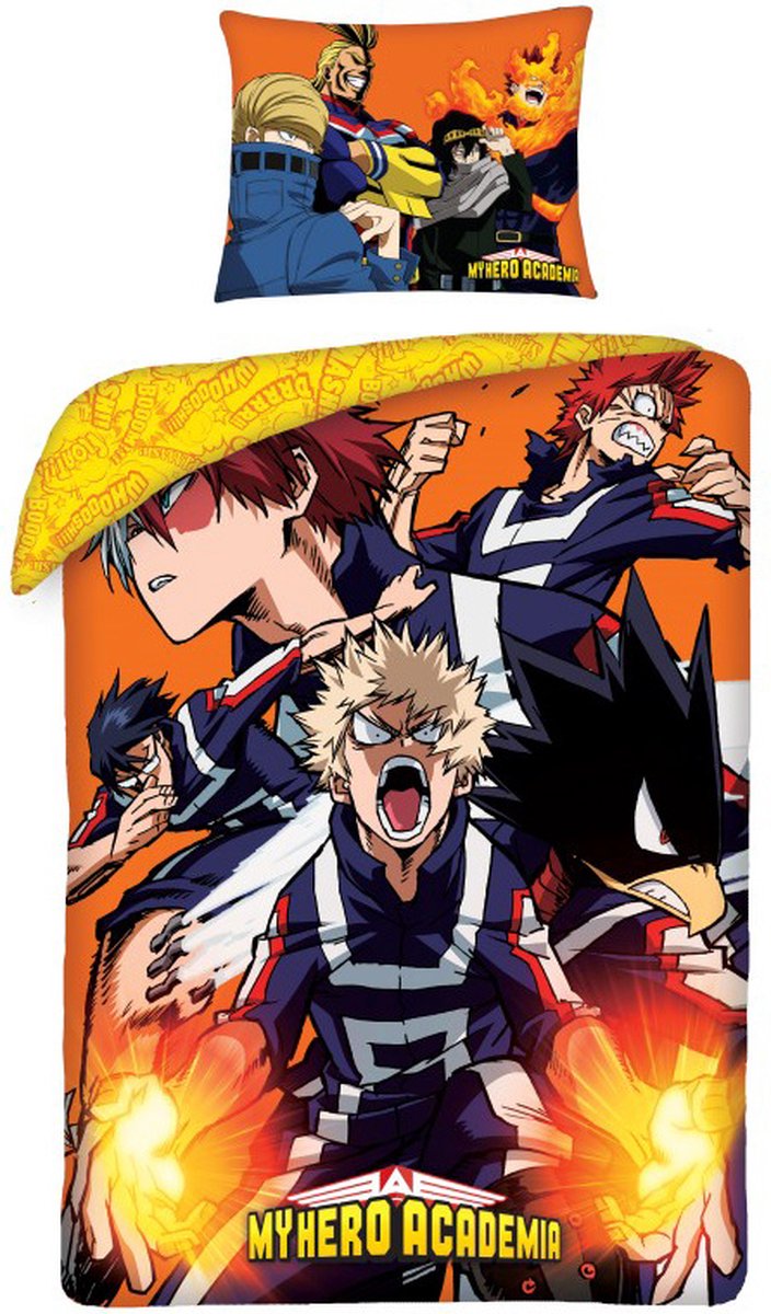 My Hero Academia dekbedovertrek Heroes Rising 140 x 200 cm - Multicolor - 140 x 200 cm - 100% katoen