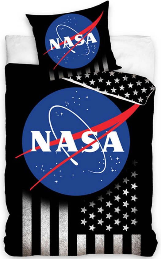 Nasa dekbedovertrek 140 x 200 cm - Zwart - 140 x 200 cm - 100% katoen