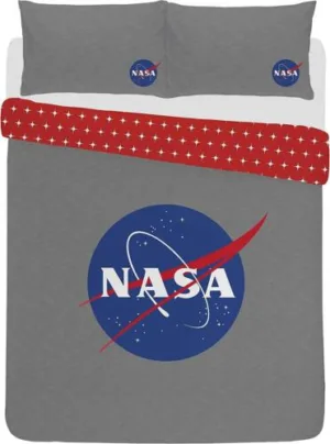 Nasa dekbedovertrek Logo 200 x 200 cm - Groen - 200 x 200 cm - 48% katoen, 52% polyester