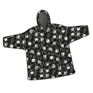 Nightmare Before Christmas poncho - Zwart/Wit - 100% Polyester