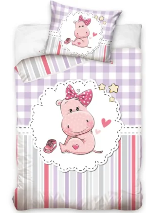 Carbotex dekbedovertrek Roze - Roze - 100 x 135 cm - 100% katoen