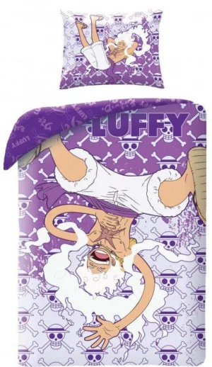 One Piece dekbedovertrek 140 x 200 cm polyester - Paars - 140 x 200 cm - 100% Polyester