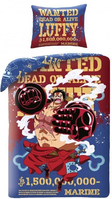 One Piece dekbedovertrek 140 x 200 cm polyester - Multicolor - 140 x 200 cm - 100% Polyester - kussensloop 70 x 90 cm