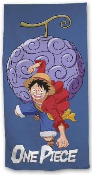 One Piece handdoek 70 x 140 cm polyester blauw/paars - Multicolor - 70 x 140 cm - 100% Polyester