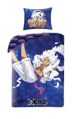 One Piece dekbedovertrek Blauw 140 x 200 cm katoen - Blauw - 140 x 200 cm - 100% katoen