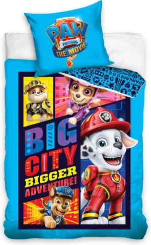 Paw Patrol dekbedovertrek Big City blauw - Blauw - 140 x 200 cm - 100% katoen