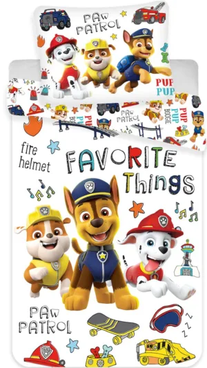 Paw Patrol dekbedovertrek 100 x 135 cm - Wit - 100 x 135 cm - Katoen