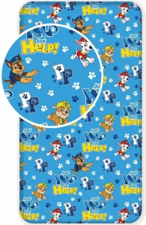 Paw Patrol hoeslaken - Blauw - 90 x 200 cm - 100% katoen