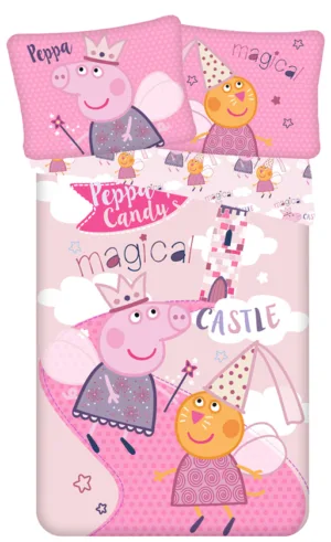 Peppa Pig dekbedovertrek Magical Castle! 140 x 200 cm roze - Roze - 140 x 200 cm - 100% katoen