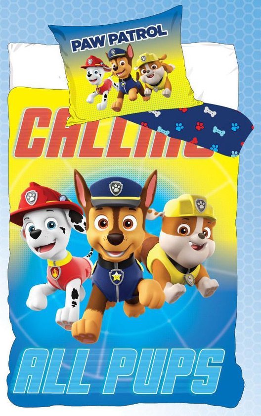 Paw Patrol dekbedovertrek Calling All Pups 140 x 200 cm - Roze - 140 x 200 cm - 100% katoen