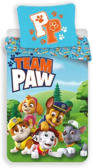 Paw Patrol dekbedovertrek - Multicolor - 140 x 200 cm - 100% katoen - kussensloop 70 x 90 cm