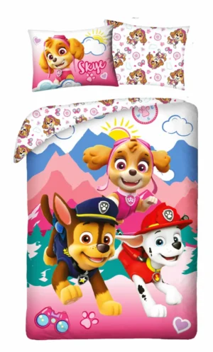 Paw Patrol dekbedovertrek Mountains 140 x 200 cm - Multicolor - 140 x 200 cm - 100% katoen