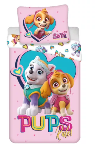 Paw Patrol dekbedovertrek Pups Rules 140 x 200 cm - Roze - 140 x 200 cm - 100% Polyester