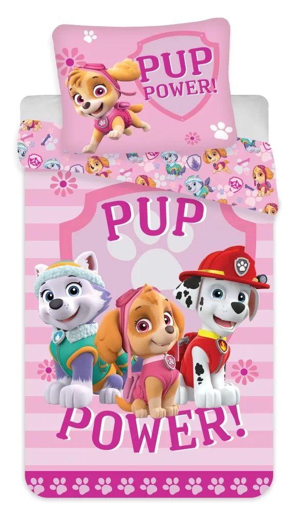 Paw Patrol dekbedovertrek Pup Power 100 x 135 cm - Roze - 100 x 135 cm - Katoen