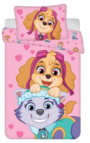 Paw Patrol dekbedovertrek Skye & Everest - Roze - 100 x 135 cm
