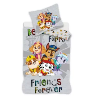 Paw Patrol dekbedovertrek grijs - Grijs - 100 x 135 cm - 100% katoen