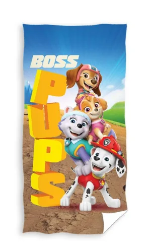 Paw Patrol strandlaken Boss Pups 70 x 140 cm - Blauw - 70 x 140 cm - 100% katoen