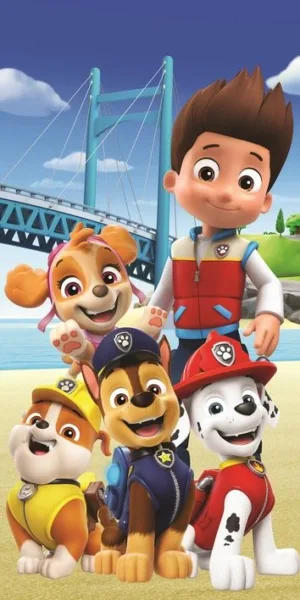 Paw Patrol strandlaken bridge 70 x 140 cm - Roze - 70 x 140 cm - 100% katoen