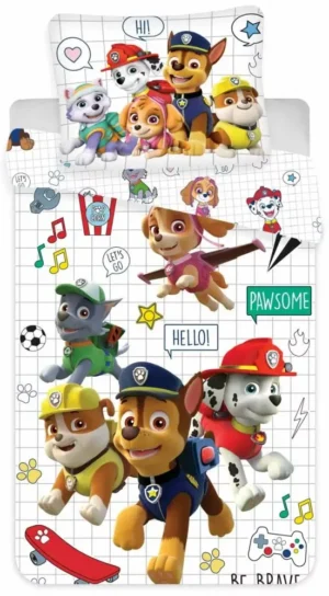 Paw Patrol dekbedovertrek wit - Wit - 100 x 140 cm - 100% katoen