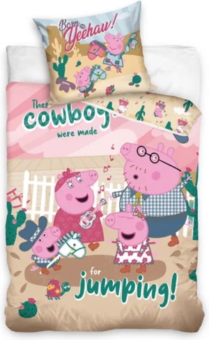 Peppa Pig dekbedovertrek 140 x 200 cm katoen - Multicolor - 140 x 200 cm - 100% katoen